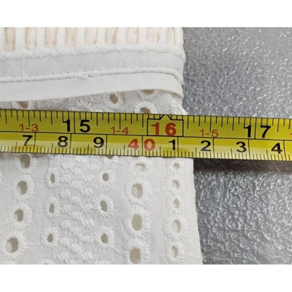 Banana Republic Womens 10 Eyelet Fit & Flare Cream Dress - Picture 13 of 16